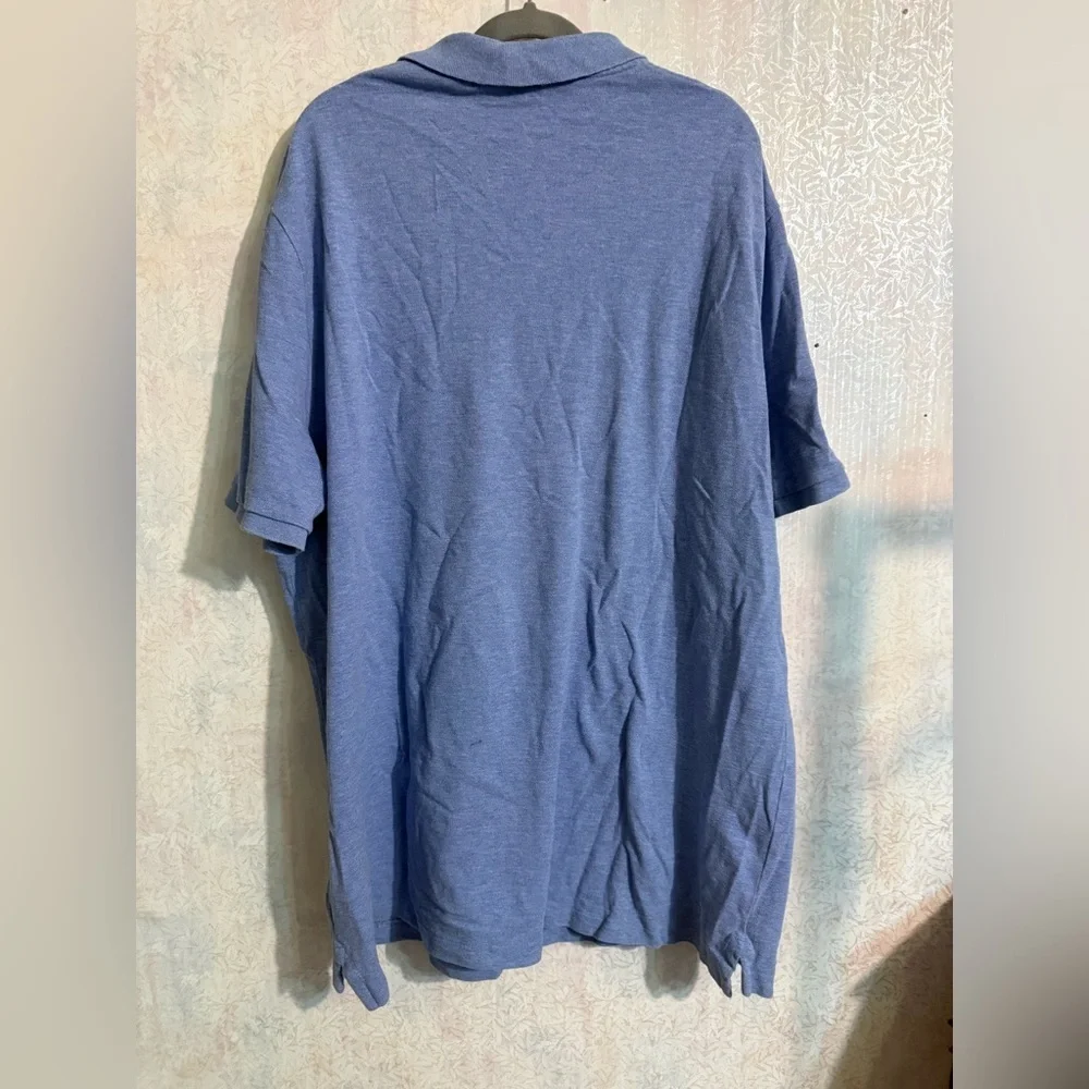 Polo Ralph Lauren Men's Classic Fit Lt Blue Polo W/ Navy Pony Golf Shirt, XXL